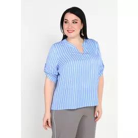 Блуза с V-образным вырезом и патами