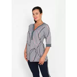 Блуза с V-образным вырезом на пуговицах