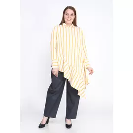 Блуза с воланом в полоску