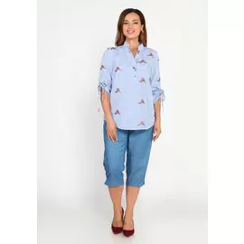 Блуза с вышивкой и рукавом на завязках