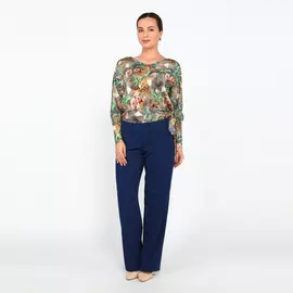 Блуза с завязками и контрастным принтом