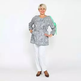 Блуза с завязками и принтом