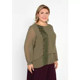 Блуза шифоновая с кружевом