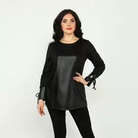 Блуза со вставкой и завязками на рукавах