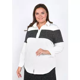 Блуза со вставкой "Букле"