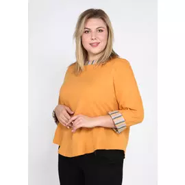 Блуза свободная с контрастной отделкой