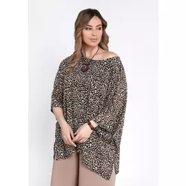 Блуза свободная с леопардовым принтом