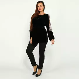 Блуза свободная со вставками на рукавах