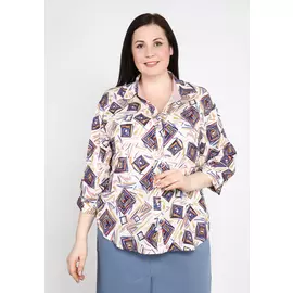 Блуза свободного кроя с принтом РОМБЫ