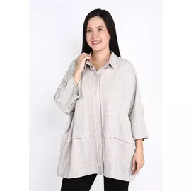 Блуза свободного кроя в клетку