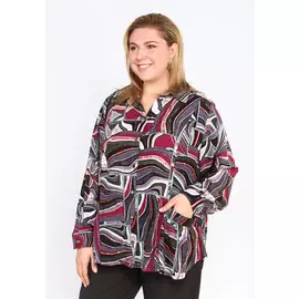 Блуза свободного силуэта с карманами