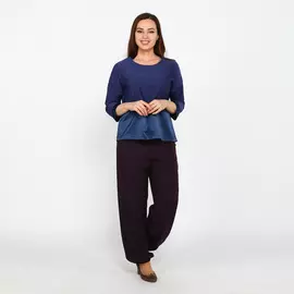 Блуза свободного силуэта со вставкой