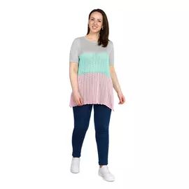 Блуза трехцветная с коротким рукавом