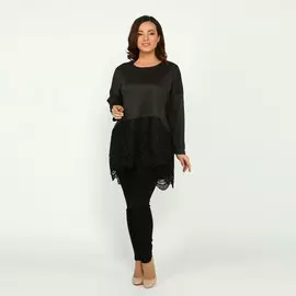 Блуза женская с отделкой кружевом