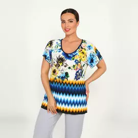 Блузка с комбинированным принтом