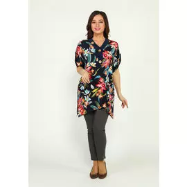 Блузка с принтом и асимметричным низом