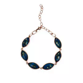 Браслет серебряный «Лазурные грёзы» + цепь в подарок