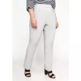 Брюки однотонные с поясом на талии