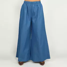 Брюки широкие из джинсовой ткани