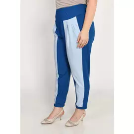 Брюки свободные с контрастной вставкой