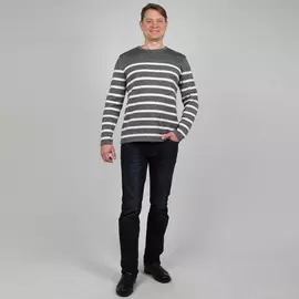 Джемпер актуального кроя с принтом «полоска» и округлым вырезом