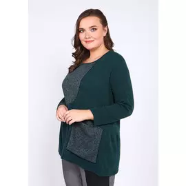 Джемпер из комбинированной ткани с карманом