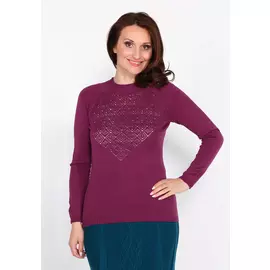 Джемпер с ажурной вязкой на полочке