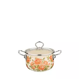 Эмалированная кастрюля "Корейская роза"