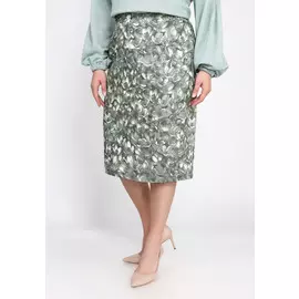 Юбка джинсовая с цветочным принтом