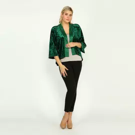 Кардиган из велюра с отделкой