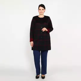 Кардиган с карманами и принтом "Клетка"