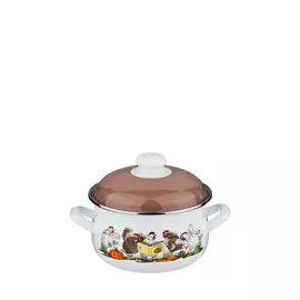 Кастрюля эмалированная "Куриный переполох"