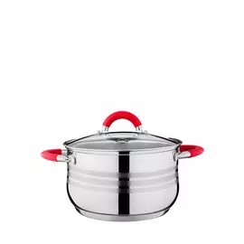 Кастрюля с крышкой и силиконовыми ручками