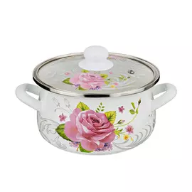 Кастрюля с крышкой "Пленительная роза"