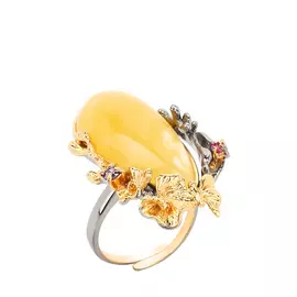 Кольцо серебряное "Дива"