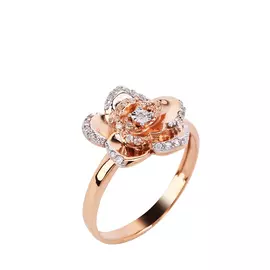 Кольцо серебряное "Изящный бутон"