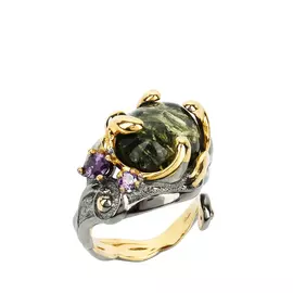 Кольцо серебряное, "Королевская роскошь"