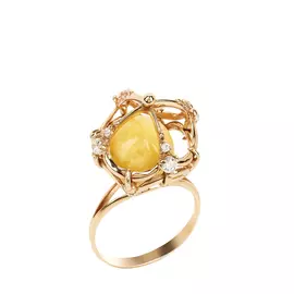 Кольцо серебряное "Медовый нектар"