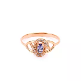 Кольцо серебряное "Нежная сирень"