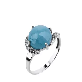 Кольцо серебряное "Океанский бриз"