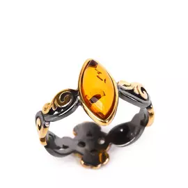 Кольцо серебряное "Роскошь балтики"