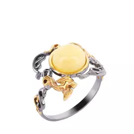 Кольцо серебряное "Янтарный восторг"