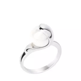 Кольцо серебряное "Жемчужный изыск"