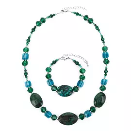 Комплект (бусы + браслет) "Природная мозаика"