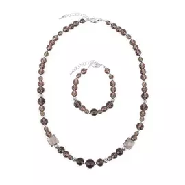 Комплект (бусы + браслет) "Вечерний прованс"