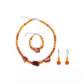 Комплект (бусы, браслет, серьги) "Мария"