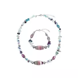 Комплект (колье+браслет) "Огни Канн"