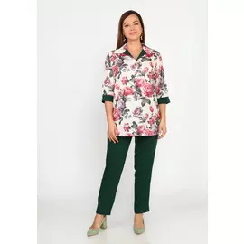 Костюм: брюки и блуза с отложным воротом