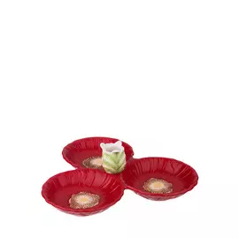 Менажница 3-х секционная "Маковый цвет"