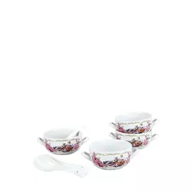 Набор из 4-х бульонниц с ложками, 250 мл